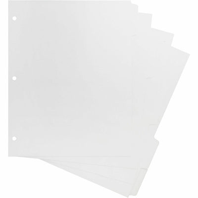 Business Source White Tab Double-reverse Print-on Index, Bright, White, 8.50" Width x 11" Length, 1 Box, BSN02077