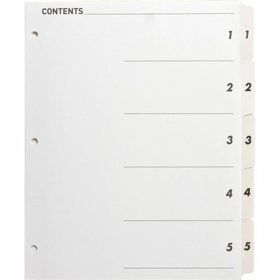 Business Source Table of Content Quick Index Dividers, White, 1 Set — view 1