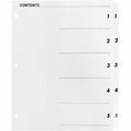 Business Source Table of Content Quick Index Dividers, White, 1 Set, BSN05852