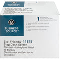 Business Source 6-slot Inclined Desk Step Sorter, Black, BSN11875