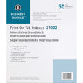 Business Source Straight Collated Print-on Tab Divider, White, 1 Box, BSN21002