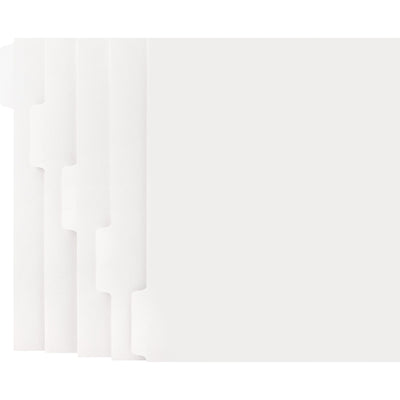 Business Source Straight Collated Print-on Tab Divider, White, 1 Box, BSN21002