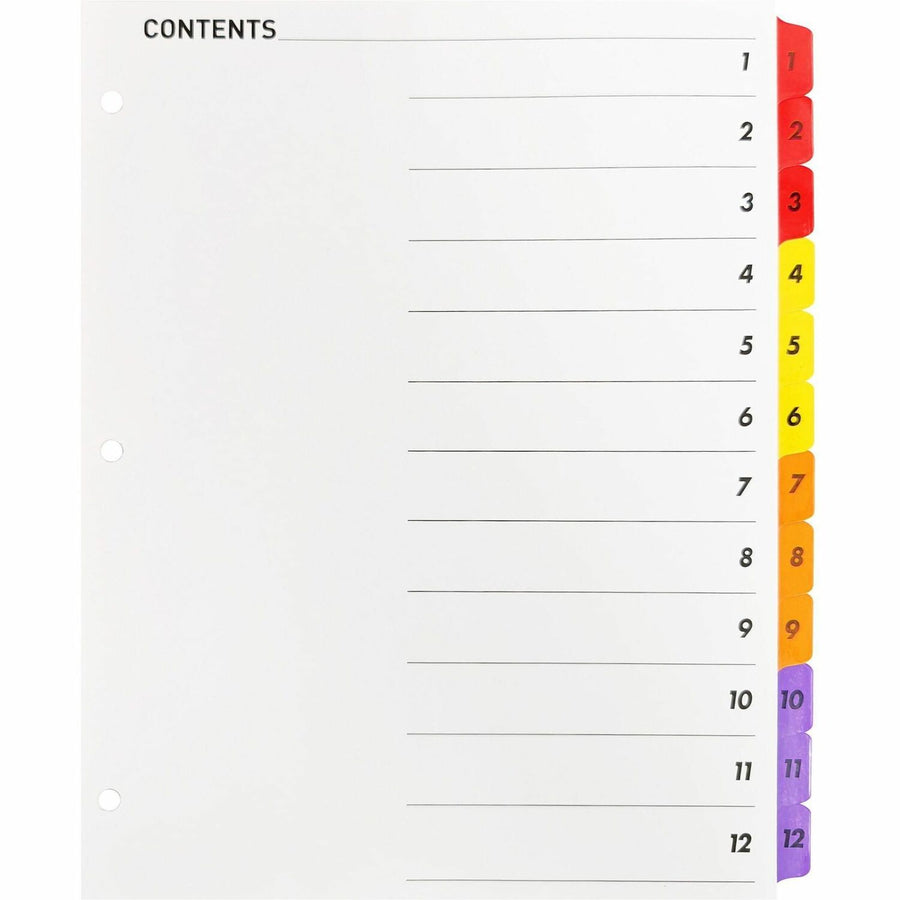 Business Source Table of Content Quick Index Dividers, Multicolor, 1 Set — view 1