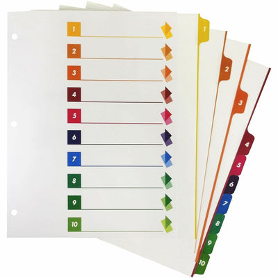 Business Source Color-coded Table of Contents/Tabs Index Dividers, Multicolor, 1 Box, BSN21910