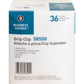 Business Source Bulldog Grip Clips, Silver, 36 / Box, BSN58500