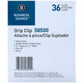 Business Source Bulldog Grip Clips, Silver, 36 / Box, BSN58500