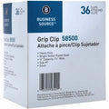 Business Source Bulldog Grip Clips, Silver, 36 / Box, BSN58500