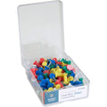 Business Source 1/2" Head Push Pins, Assorted, 100 / Box, BSN81001