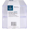 Business Source 4-drawer Storage Organizer, Clear, BSN82977