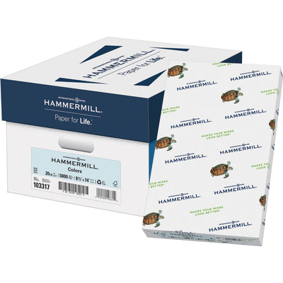 International Paper Company Hammermill Colors Recycled Copy Paper - Blue, 8 1/2" x 14", 10 / Carton, HAM103317CT