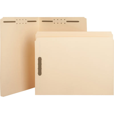 Business Source Straight Tab Cut Letter Recycled Fastener Folder, 8 1/2" Width x 11" Length, 50 / Box — view 1