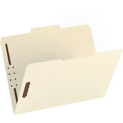 Business Source 1/3 Tab Cut Letter Recycled Fastener Folder, 8 1/2" Width x 11" Length, 50 / Box — view 1