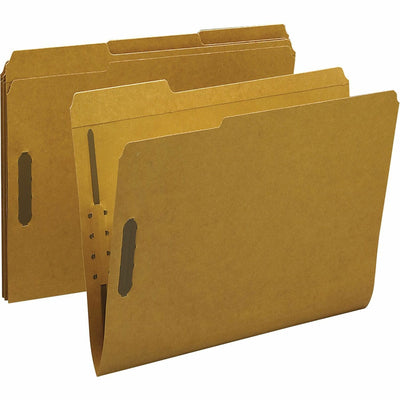 Business Source 1/3 Tab Cut Letter Recycled Fastener Folder, 8 1/2" Width x 11" Length, 50 / Box — view 1
