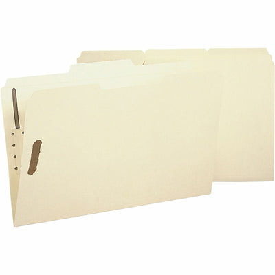 Business Source 1/3 Tab Cut Legal Recycled Fastener Folder, 8 1/2" Width x 14" Length, 50 / Box — view 1