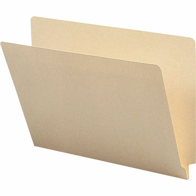 Business Source Straight Tab Cut Letter Recycled End Tab File Folder, 8 1/2" Width x 11" Length, 100 / Box, BSN17237