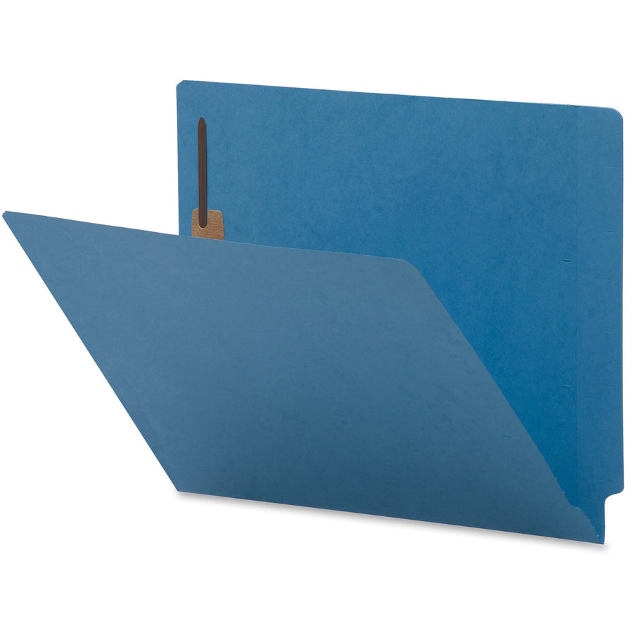 Business Source Letter Recycled Fastener Folder, Blue, 8 1/2" Width x 11" Length, 50 / Box — view 1