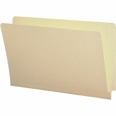 Business Source Straight Tab Cut Legal Recycled End Tab File Folder, 8 1/2" Width x 14" Length, 100 / Box, BSN17255