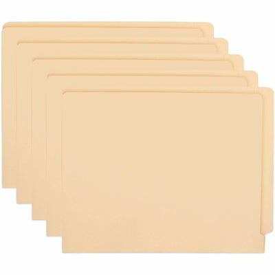 Business Source Straight Tab Cut Letter Recycled Fastener Folder, 8 1/2" Width x 11" Length, 5 / Carton — view 1