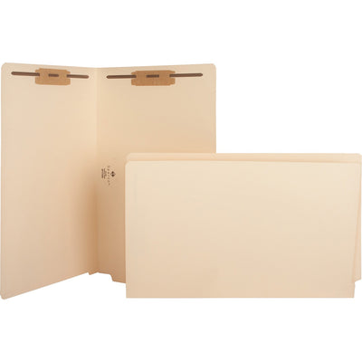 Business Source Straight Tab Cut Legal Recycled Fastener Folder, 8 1/2" Width x 14" Length, 50 / Box, BSN17265