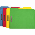 Business Source 1/3 Tab Cut Letter Recycled Fastener Folder, Red, 8 1/2" Width x 11" Length, 50 / Box, BSN17571
