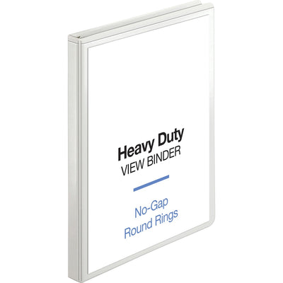 Business Source Round-ring View Binder, White, 8 1/2" Width x 11" Length, 12EA/CT 80CT/PL — view 1