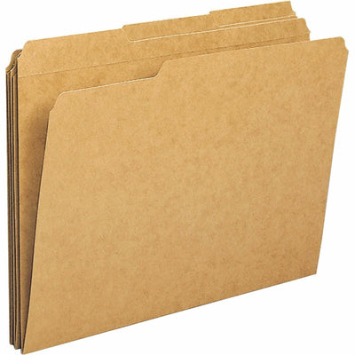 Business Source 1/3 Tab Cut Letter Recycled Classification Folder, 8 1/2" Width x 11" Length, 100 / Box, BSN20890