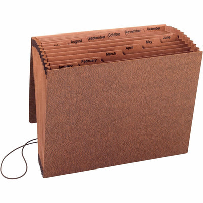 Business Source Letter Recycled Expanding File, Brown, 8 1/2" Width x 11" Length, 5EA/CT — view 1