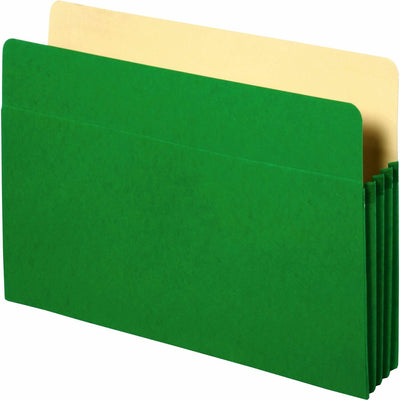 Business Source Letter Recycled File Pocket, Green, 8 1/2" Width x 11" Length, BSN26551