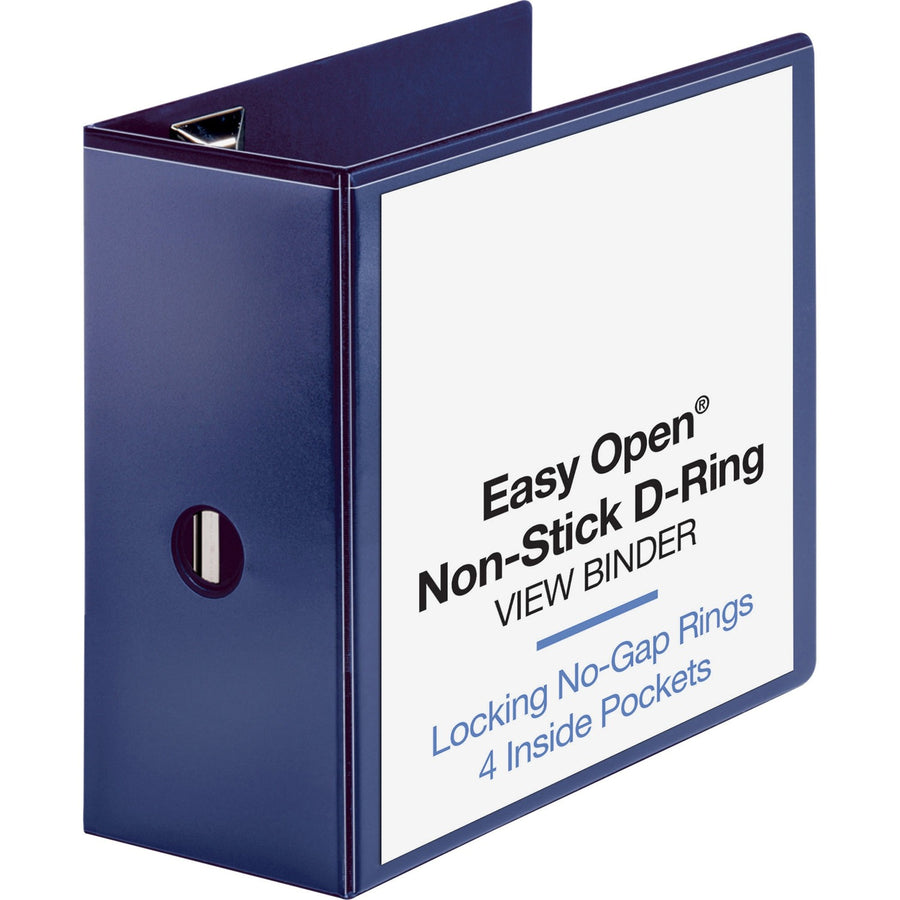 Business Source Navy D-ring Binder, 8 1/2" Width x 11" Length, 2EA/CT — view 1