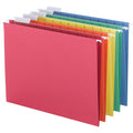 Business Source 1/5 Tab Cut Letter Recycled Hanging Folder, Yellow, 8 1/2" Width x 11" Length, 25 / Box, BSN5215AST