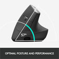 Logitech MX Vertical Advanced Ergonomic Mouse, Graphite, LOG910005447