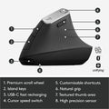 Logitech MX Vertical Advanced Ergonomic Mouse, Graphite, LOG910005447