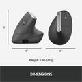 Logitech MX Vertical Advanced Ergonomic Mouse, Graphite, LOG910005447