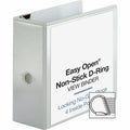 Business Source Locking D-Ring View Binder, White, 8 1/2" Width x 11" Length, BSN26965