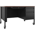Lorell Fortress Series 48" Mobile Right-Pedestal Teachers Desk, LLR66943
