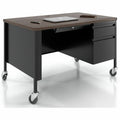 Lorell Fortress Series 48" Mobile Right-Pedestal Teachers Desk, LLR66943