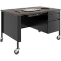 Lorell Fortress Series 48" Mobile Right-Pedestal Teachers Desk, LLR66943