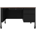 Lorell Fortress Series 48" Mobile Right-Pedestal Teachers Desk, LLR66943