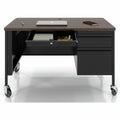 Lorell Fortress Series 48" Mobile Right-Pedestal Teachers Desk, LLR66943