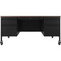 Lorell Fortress Series Mobile Double-Pedestal Teachers Desk, LLR66945