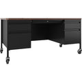 Lorell Fortress Series Mobile Double-Pedestal Teachers Desk, LLR66945