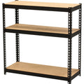 Lorell Narrow Riveted Shelving, Black, LLR66962