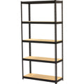 Lorell Narrow Riveted Shelving, Black, LLR66964