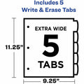 Avery Write & Erase Pocket Plastic Dividers, White, 1 Set, AVE16825