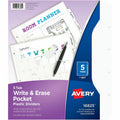 Avery Write & Erase Pocket Plastic Dividers, White, 1 Set, AVE16825