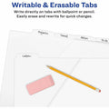 Avery Write & Erase Pocket Plastic Dividers, White, 1 Set, AVE16825