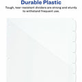 Avery Write & Erase Pocket Plastic Dividers, White, 1 Set, AVE16826