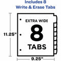Avery Write & Erase Pocket Plastic Dividers, White, 1 Set, AVE16826