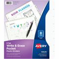 Avery Write & Erase Pocket Plastic Dividers, White, 1 Set, AVE16826