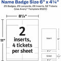 Avery Vertical Name Badges with Tickets Kit for Laser and Inkjet Printers, 4-1/4" x 6", Black, 1 Pack, AVE8520